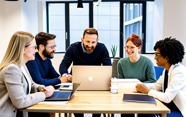 **

A diverse group of professionals fully clothed in appropriate attire, participating in a hands-on workshop activity at a modern co-working space. Tables are arranged for collaboration, with laptops and project materials visible. The atmosphere is bright and energetic, showcasing engagement and teamwork. safe for work, appropriate content, perfect anatomy, natural proportions, professional setting, family-friendly.

**