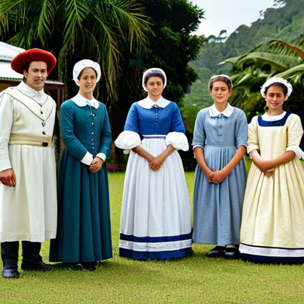 체험 기반 교육의 성공적인 사례 분석 - Historical Simulation**
"Students fully clothed in modest period costumes, participating in a histo...